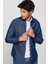 Slim Fit Uzun Kol Tek Cep Denim Lacivert Erkek Gömlek 2