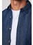 Slim Fit Uzun Kol Tek Cep Denim Lacivert Erkek Gömlek 4