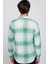 Slim Fit Dar Kesim Yeşil-Beyaz Kareli Oduncu Erkek Gömlek 5