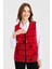 Kadın V Yaka Patchwork Yılbaşı Desenli Yelek Kırmızı 5