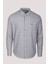 Erkek Gömlek Gri Uzun Kol Ekose Kareli Flanel Yün Tuşeli Slim Fit Düğmeli Yaka Shirt Ncs Jeans 7270 1
