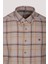 Erkek Gömlek Camel Uzun Kol Ekose Kareli Flanel Yün Tuşeli Slim Fit Düğmeli Yaka Shirt Ncs Jeans 7269 5