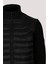 Erkek Siyah Zırh Örme Hırka Fermuarlı Dik Yaka Slim Fit 4517 5