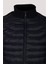 Erkek Lacivert Zırh Örme Hırka Fermuarlı Dik Yaka Slim Fit 4517 3
