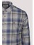 Erkek Gömlek Mavi Uzun Kol Ekose Kareli Flanel Yün Tuşeli Slim Fit Düğmeli Yaka Shirt Ncs Jeans 7269 2