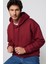 Oversize Pamuk Kapüşonlu Basıc Unisex Bordo Sweatshirt 1