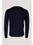 Erkek Triko Lacivert Bisiklet Yaka Baklava Desenli Slim Fit Pamuklu Kazak Ncs Jeans 3745 3