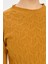 Kadın Sıfır Yaka Önü Yürütmeli Yün Kazak Hardal 4