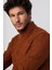 Slim Fit Dar Kesim Tam Balıkçı Yaka Desenli Kahverengi Erkek Triko Kazak 3