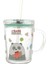 We Bare Bears Lisanslı Pipetli Cam Bardak (400ML) - Panda 1