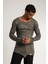 Slim Fit Özel Boyama ve Eskitme Efektli Pis Dikişli Yırtıklı Triko Kazak 2