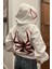 Spiderman Sırt Baskılı Şapkası Örümcek Göz Detaylı Kapuşonlu Sweatshirt Hoodie 5