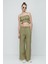 Organik Pamuk Müslin Crop Büstiyer Pantolon Takım 9124 Haki 1