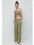 Organik Pamuk Müslin Crop Büstiyer Pantolon Takım 9124 Haki 2