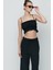 Organik Pamuk Müslin Crop Büstiyer Pantolon Takım 9124 Siyah 2