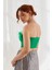 Tüy Detaylı Crop Yeşil Kadin Triko 3