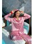 For You Sleepwear 5'li Bustiyerli Biyeli Pembe Saten Pijama Takımı 3