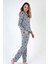 Gri Kadın Uzun Kollu Pijama Takımı 3