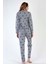 Gri Kadın Uzun Kollu Pijama Takımı 4