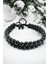 Obsidyen Siyah Makrome Örme 6 mm Unisex 52OBSIDYENMKRO Doğal Taş Bileklik 1