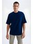 Bisiklet Yaka Oversize Unisex Düz T-Shirt 3