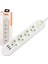 Vea VA-21560 4lü 1.5 Metre Kablolu 3 Usbli Beyaz Akım Korumalı Priz 4