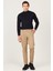 ALTINYILDIZ CLASSICS Erkek Camel Slim Fit Dar Kesim Gabardin Kumaş Desenli Pamuklu Esnek Beli Lastikli Pantolon 4
