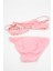 Kız Çocuk Pembe Çiçek Detaylı Bikini Takımı 2