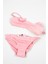 Kız Çocuk Pembe Çiçek Detaylı Bikini Takımı 4