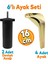 Lotus 6'lı Set Mobilya Tv Ünitesi Çekyat Koltuk Kanepe Destek Ayağı 16 Cm Altın Ayakları M8 Civatalı 1