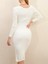 Kadın Uzun Kollu Yırtmaç Detay Triko Elbise 5