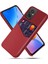 Xiaomi Redmi Için Koruyucu Telefon Kılıf Kartı Tutucu 11 Prime 4g, Kumaş Doku Pu Derülü Pc Cep Telefonu Kapak-Kırmızı (Yurt Dışından) 1