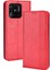 Xiaomi Redmi Için Retro Pu Deri Koruyucu Kılıf 10C Mozaik Baskı Folio Flip Kapak Otomatik Manyetik Kapalı Stand Kabuğu Cüzdan-Kırmızı ile (Yurt Dışından) 1