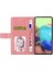 Xiaomi Redmi Için 11 Prime 4g HT01 Basılı Y Şeklindeki Çizgiler Cüzdan Kılıfı Pu Deri Stand Tam Kapsama Folio Telefon Kapağı Kayış-Pembe (Yurt Dışından) 5