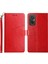 Xiaomi Redmi Için 11 Prime 4g HT01 Baskılı Y Şeklindeki Çizgiler Cüzdan Kılıfı Pu Deri Stand Tam Kapsama Folu Folio Telefon Kapağı Kayış-Kırmızı ile (Yurt Dışından) 1