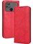Xiaomi Poco C40 4g Anti-Fall Flip Cüzdan Kılıfı Manyetik Otomatik Kapanış Retro Baskılı Pu Deri Telefon Kapağı Stand-Red ile (Yurt Dışından) 1