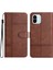Xiaomi Için Redmi A1 4g/a2 4g Iyi Korumalı Iş Tarzı Pu Deri Koruyucu Kapak Cowhide Doku Hattı Stand Stand Cüzdan Telefon Kılıfı Strap-Coffee (Yurt Dışından) 1