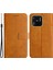 Xiaomi Redmi 10C Için Pu Deri Telefon Kabuğu Baskı Pu Deri Telefon Kabuğu, Düz Renkli Manyetik Toka Folio Flip Cüzdan Stand Telefon Vaka-Kahverengi (Yurt Dışından) 1