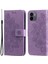 Xiaomi Için Redmi A1 4g/a2 4g Çiçek Baskı Pu Deri Kılıf Stand Stand Anti Drop Telefon Cüzdan Kapağı Strap-Purple (Yurt Dışından) 1