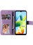 Xiaomi Için Redmi A1 4g/a2 4g Çiçek Baskı Pu Deri Kılıf Stand Stand Anti Drop Telefon Cüzdan Kapağı Strap-Purple (Yurt Dışından) 2
