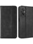 Xiaomi Redmi Için 11 Prime 4g Ön-Fingerprint Pu Deri Kabuk Manyetik Tasarım Retro Doku Baskılı Desen Cüzdan Telefon Kapak Black (Yurt Dışından) 1