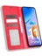 Xiaomi Redmi Için 11 Prime 4g Önce Karşıtı Pu Deri Kabuk Manyetik Tasarım Retro Doku Baskılı Desen Cüzdan Telefon Kapak-Kırmızı (Yurt Dışından) 4