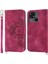 Xiaomi Redmi 10C 4g Için Anti-Fall Anti-Fone Kılıfı Baskılı Çiçekler Pu Deri Deri Touch Stand Flip Cüzdan Kapağı Bilek Kayışı ve Omuz Kayış-Wine Kırmızı (Yurt Dışından) 1