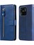 Xiaomi Için Redmi 10C/REDMI 10 (Hindistan) Fermuarı Cep Deri Cüzdan Kılıfı Manyetik Kapanma Stand Şok Geçirmez Koruyucu Koruyucu Kapak Blue (Yurt Dışından) 1
