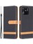 Xiaomi Redmi Için 10C Manyetik Kot Için Kumaş Doku Folio Folio Flip Standı Renk Ekleme Pu Deri Cüzdan Çok Yönlü Koruma Telefon Kapak-Siyah (Yurt Dışından) 1