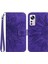 Xiaomi Için 12 Lite 5g HT04 Baskılı Ayçiçeği Pu Deri Cüzdan Kılıf Cilt Touch Stand Manyetik Kapatma Strap-Dark Mor ile Telefon Kapağı (Yurt Dışından) 1