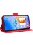 Xiaomi Redmi Için 11 Prime 4g Çoklu Kart Yuvası Pu Deri Deri Çift Manyetik Toka Telefon Kapak Standı Cüzdan Kılıf Kırmızı (Yurt Dışından) 5