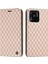 Xiaomi Redmi Için 10C Rhombus Desen Telefon Flip Deri Cüzdan Kılıfı Litchi Doku Doku Giyim Dayanıklı Kapak Stand-Sarı (Yurt Dışından) 1