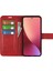 Xiaomi Için 12 Lite Dokulu Pu Deri Kapak Stand Fonksiyon Manyetik Kapanma Kitap Tarzı Flip Cüzdan Kılıf Kırmızısı (Yurt Dışından) 3