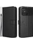 Xiaomi Poco C40 4g Için Anti-Drop Telefon Deri Kapağı, Elmas Doku Manyetik Toka Flip Cüzdan Kılıfı Stand Telefon Kabuk Black (Yurt Dışından) 1